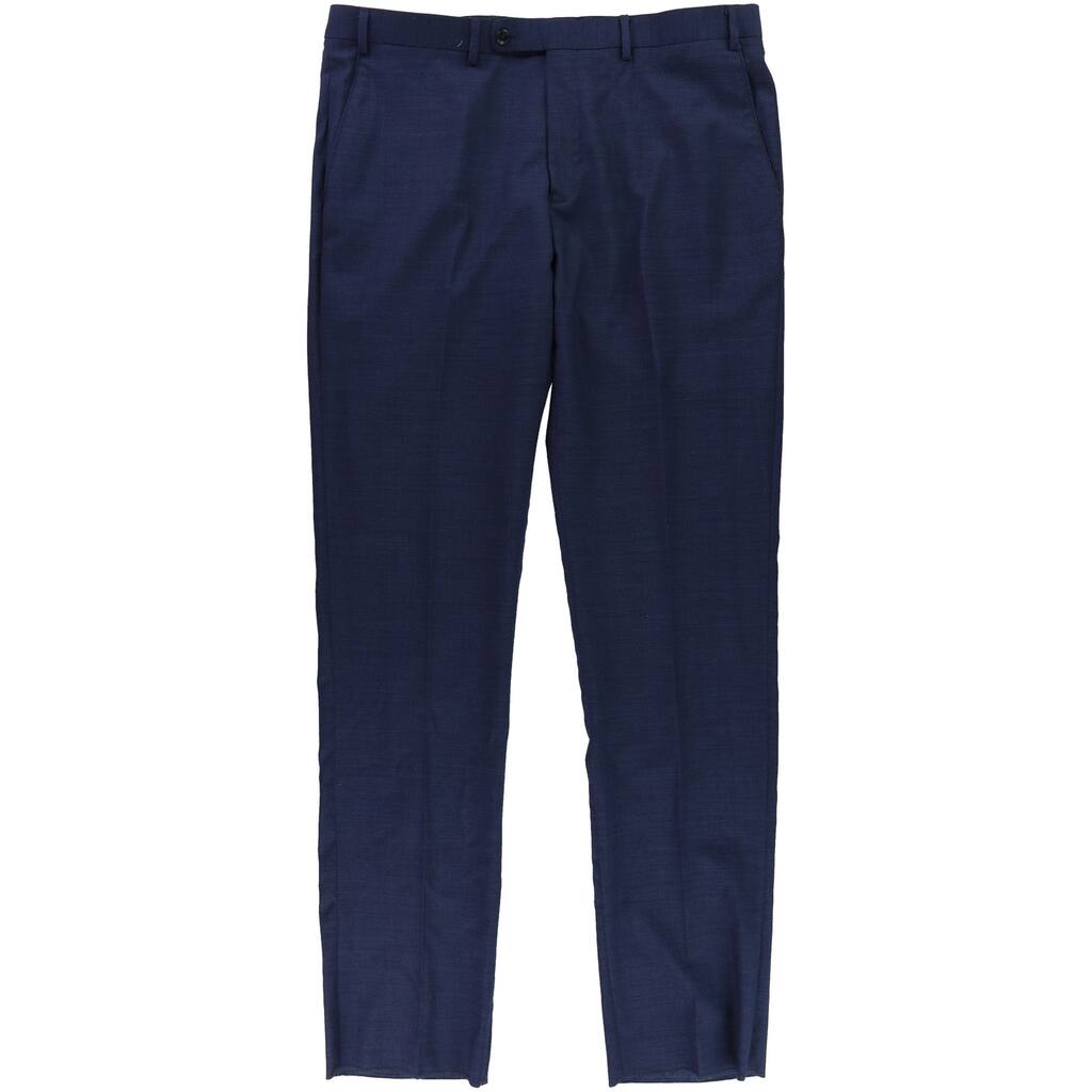 Vince Camuto Mens Textured Dress Pants Slacks, Blue, 37W x 37L - 37W x 37L