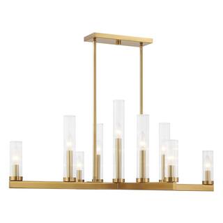 Warm Brass Nine Light Chandelier from the Carina Collection