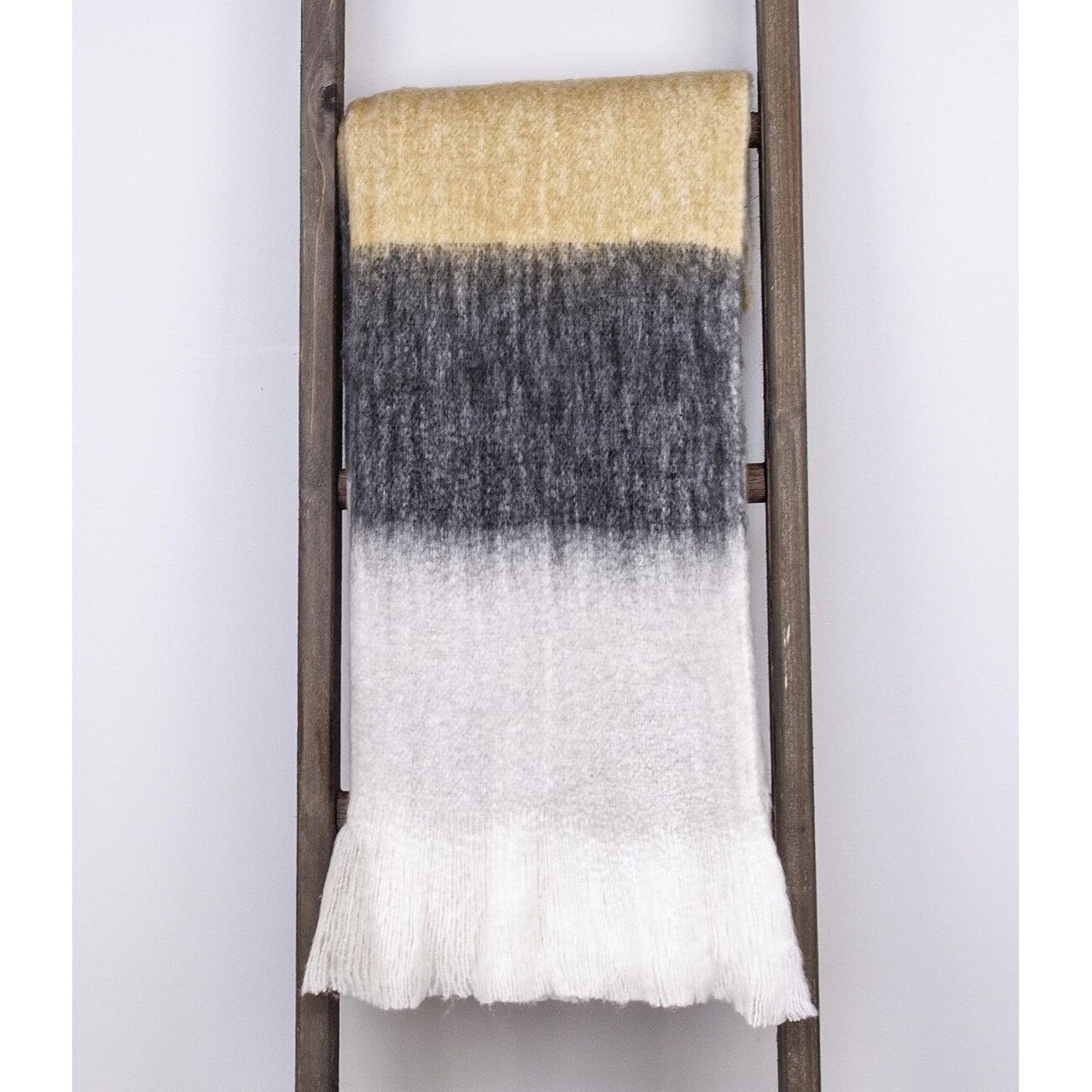 Premier Gray and Yellow Ombre Handloomed Throw Blanket Coral