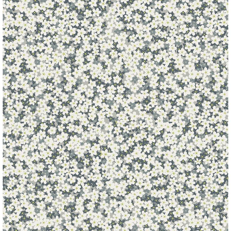 A-Street Prints Giverny Grey Miniature Floral Wallpaper