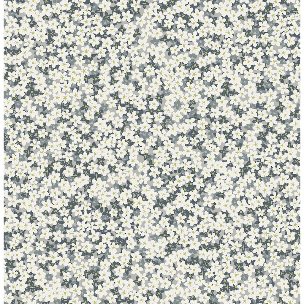 A-Street Prints Giverny Grey Miniature Floral Wallpaper
