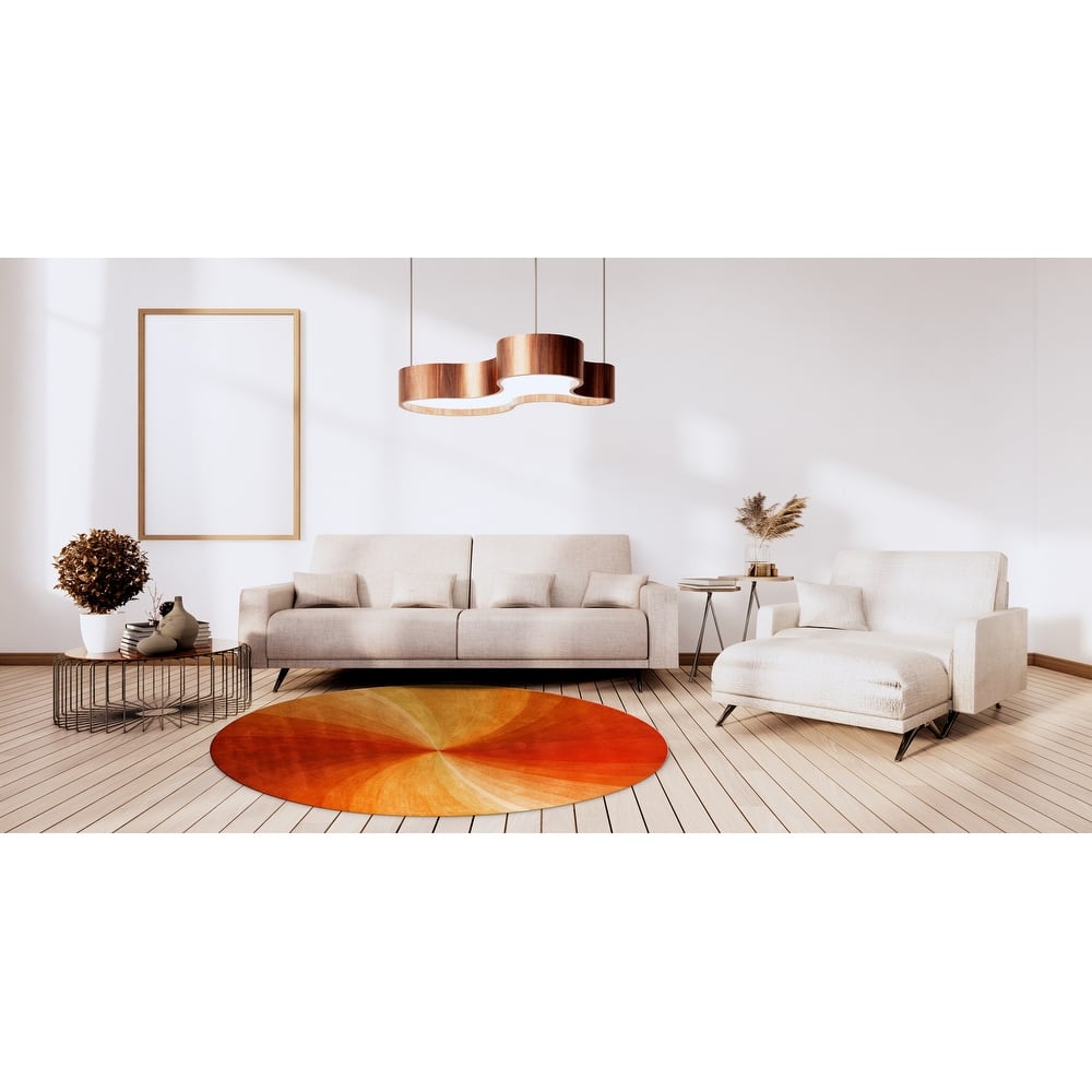 Home Decor Orang. E Contemporary Abstract Swirl Area Rug by EORC Stylish and Eye-Catching Rug for Adding a Modern Touch