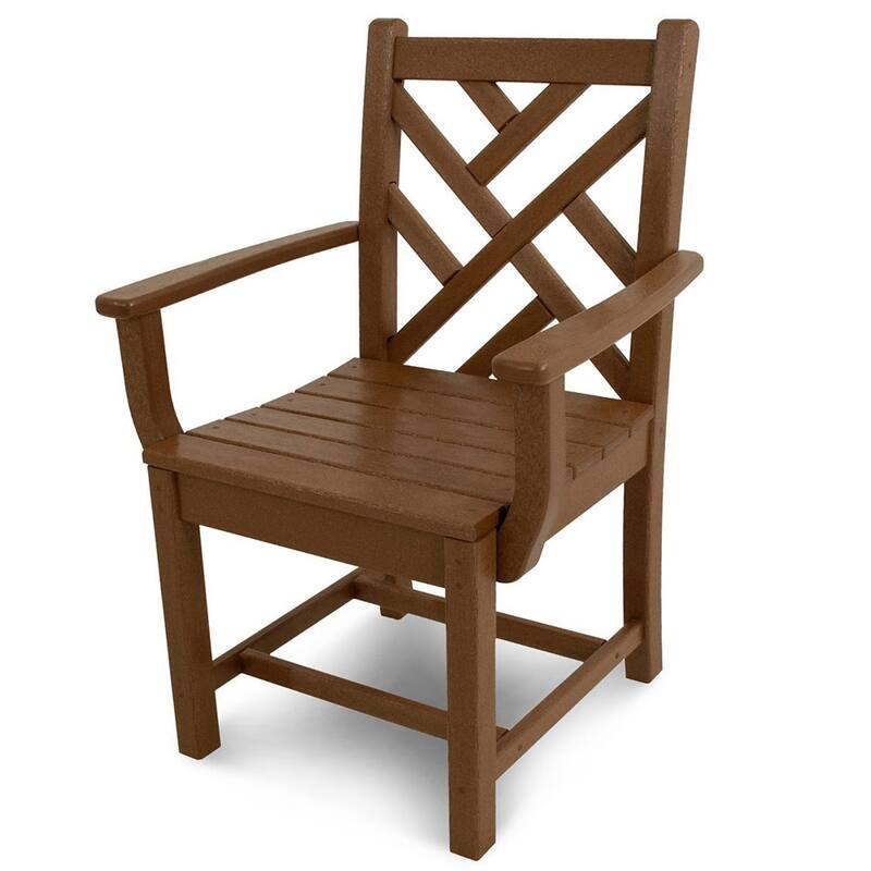 POLYWOOD Chippendale Outdoor Dining Arm Chair - Teak