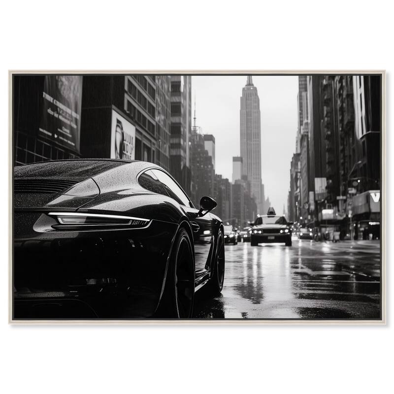 Rainy Day New York Canvas by Art Remedy - Silver - 15" x 10"