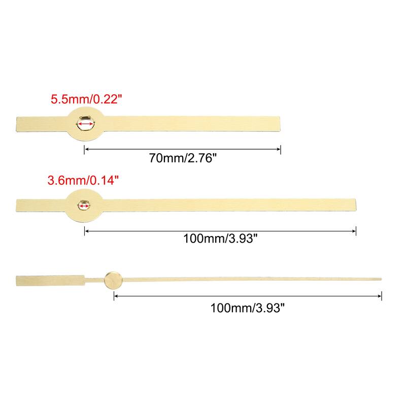 Clock Hands Kit, 8 Set Aluminum Wall Clock Hands Parts Replacement , Gold, A14 - Gold - Gold