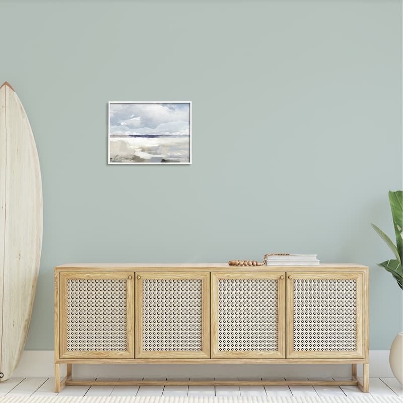 Stupell Layered Abstract Beach Scenery Distant Land Clouds Framed Wall Art, Design by Sophie 6 - Multi