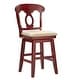 preview thumbnail 62 of 79, Eleanor Napoleon Back Wood Swivel Chair by iNSPIRE Q Classic Counter Height - Antique Berry Red
