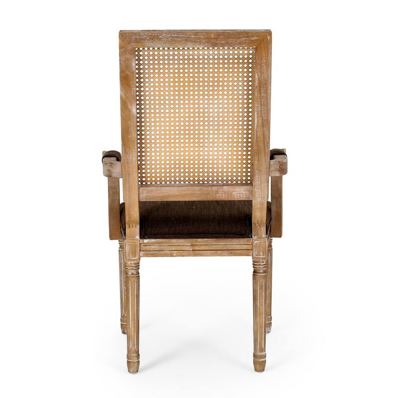 2 Set French Dining Chair Rattan Back Accent Chairs Retro Lounge Chair