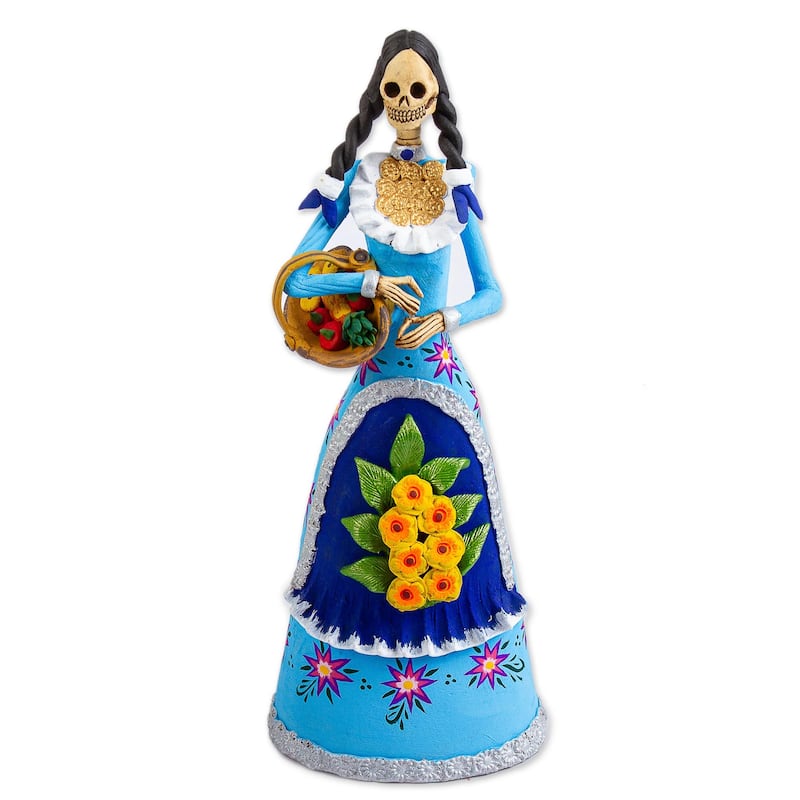 Novica Handmade La Catrina Consuelo Ceramic Sculpture