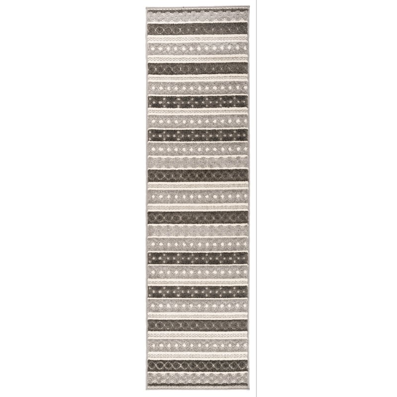 World Rug Gallery Contemporary Geometric Stripe Indoor/Outdoor Area Rug
