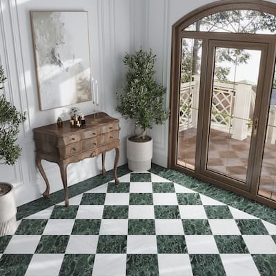 Regalia 12x12 Verde Alpi Porcelain Veining Wall and Floor Tile (13.56 sq ft/case) - 14 Pack