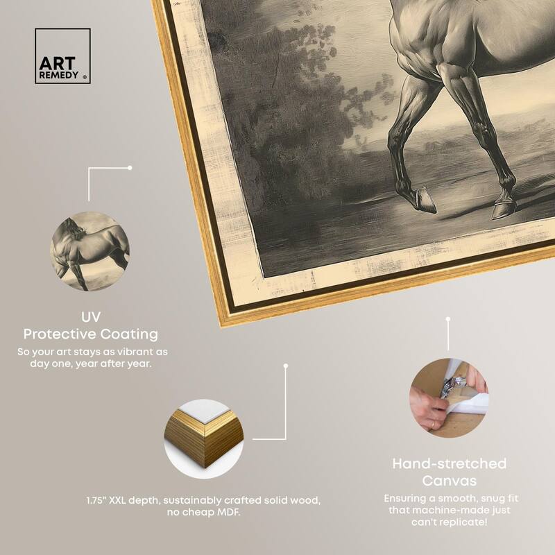 Sketch of a Stallion Canvas by Art Remedy