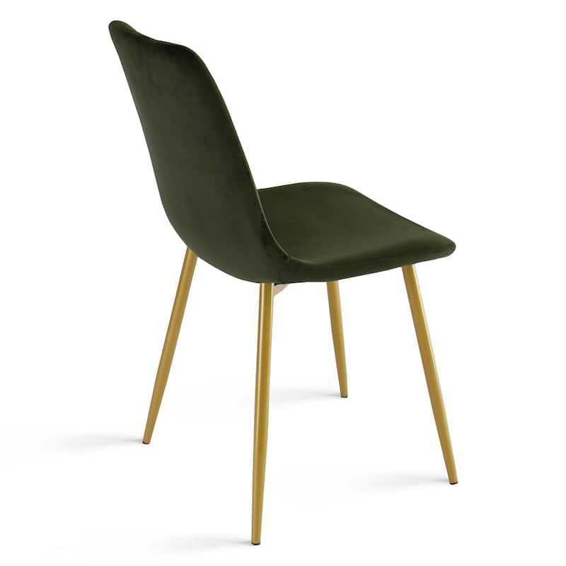 Velvet Upholstered Gold Frame Dining Chair Side Chair , Set of 4 - 34"x18"x18"