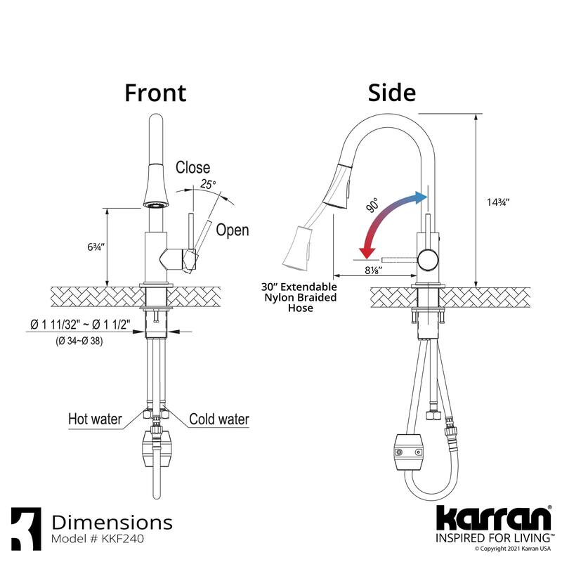 Karran Weybridge Single-Handle Pull-Down Sprayer Kitchen Faucet with Matching Soap Dispenser