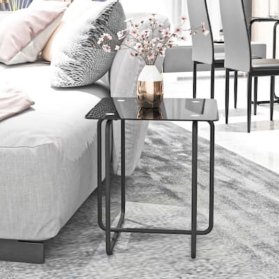 Modern Tempered Glass Coffee Table End Table Side Table For Living Room