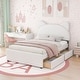 preview thumbnail 15 of 56, Upholstered Platform Bed with Cartoon Ear Headboard and Drawers