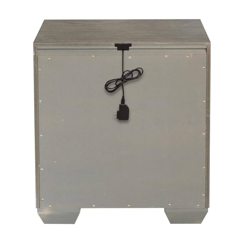Roundhill Furniture Ennesley Gray Wood 2 Drawers Nightstand