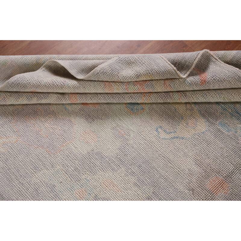 Hand Knotted Oriental 100% Wool Carpet Transitional All-Over Purples Oushak Area Rug - 11' 5'' X 9' 0''