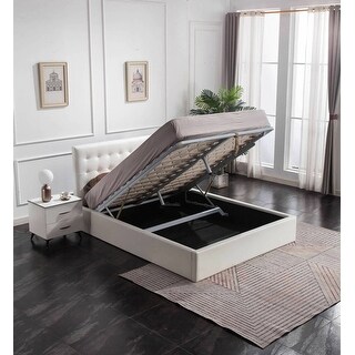 Greatime Leatherette Hidden Storage Bed