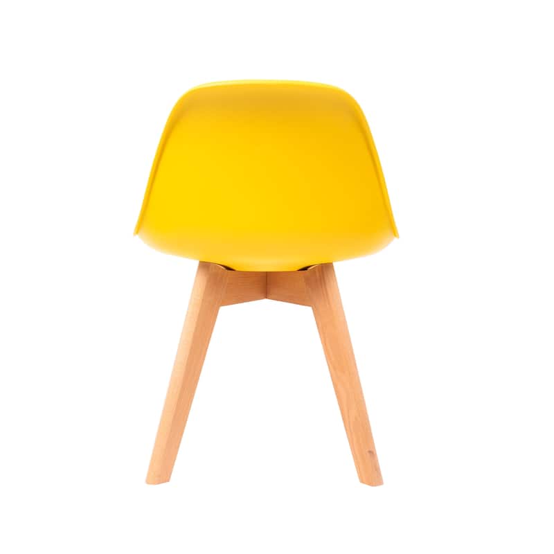 Porthos Home Brynn Kids Chair, Plastic Shell With Seat Cushion, Beech Wood Legs