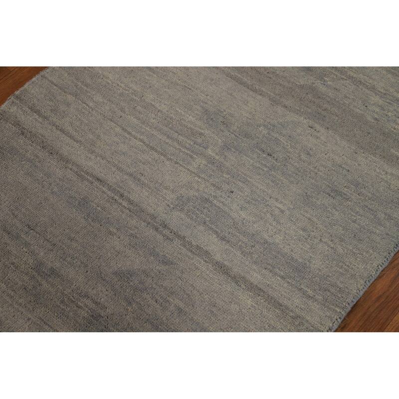 Modern Stripe Gabbeh Oriental Rug Hand-Knotted Wool Carpet - 2'8"x 4'0"