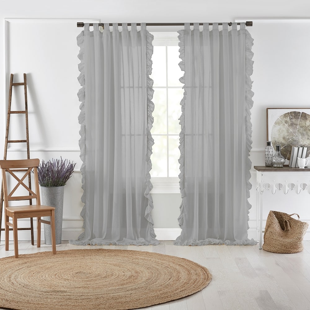 Bella Tab-Top Ruffle Sheer Window Curtain