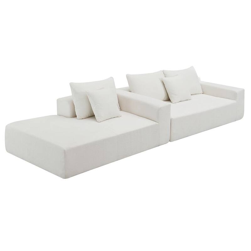 Momei L-Shaped Sofa - High-Density Foam with Spring, Multiple Cushions, Living Room