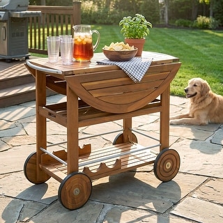 Christopher Knight Home - Teakline Outdoor Acacia Wood Bar Cart
