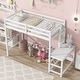 preview thumbnail 5 of 22, Twin High Loft Bed with Ladder landing Platform and Guardrails, White