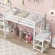 preview thumbnail 3 of 5, Twin Size Loft Bed with Ladder landing Platform,Ladders,Guardrails