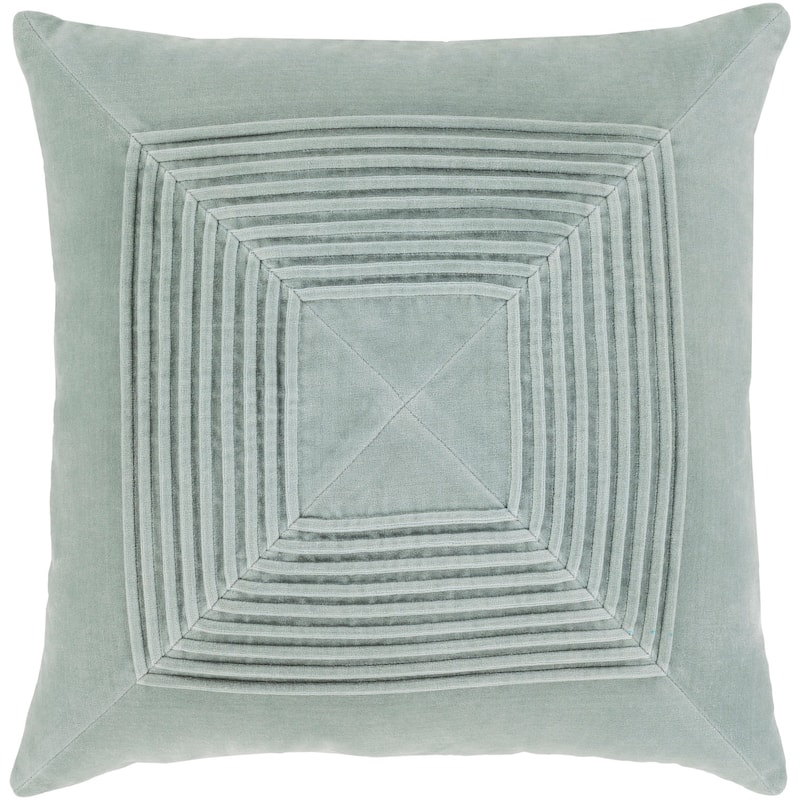 Quadratum Velvet Silver Gray Feather Down or Poly Filled Throw Pillow 22-inch
