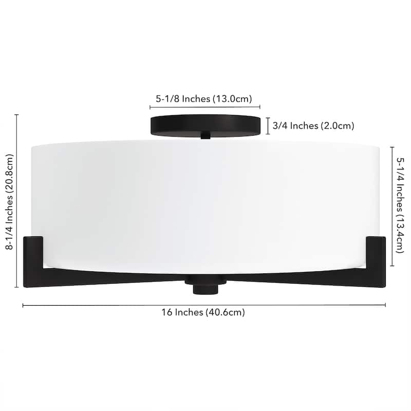 Hamlin 17.5" Wide 2-Light Semi Flush Mount with Glass Shade