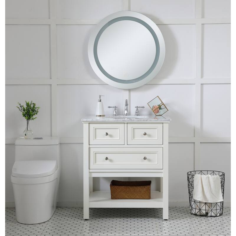Elegant Lighting Helios 28" Circular Frameless Wall Mounted Lighted
