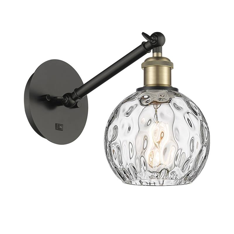 Innovations Lighting 317-1W-12-6 Athens Sconce Athens 12" Tall Wall - Black Antique Brass / Clear Water Glass