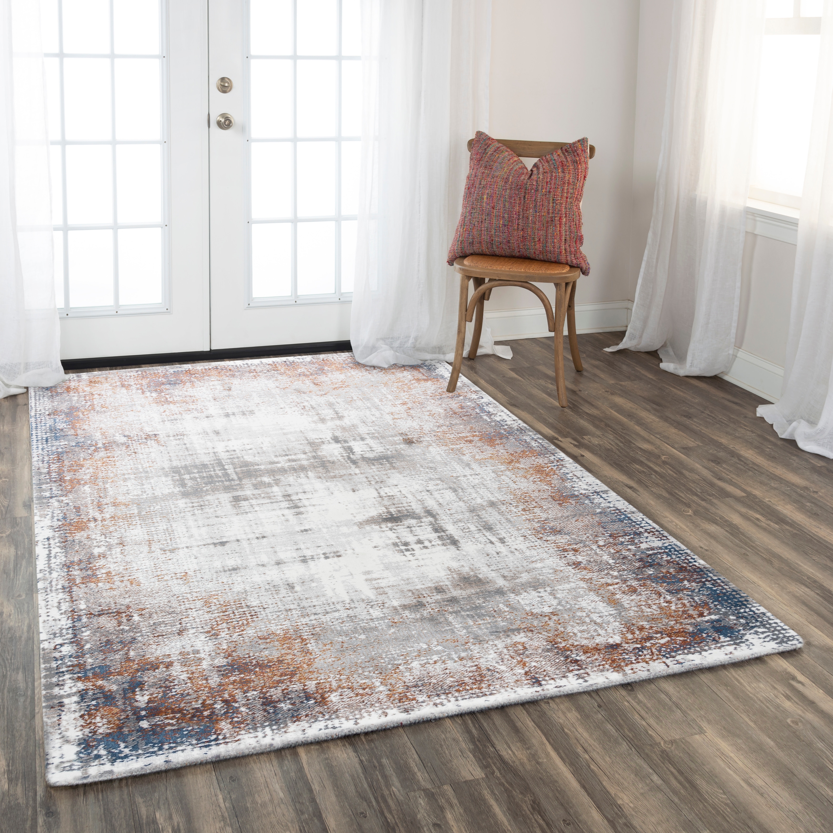 Alora Decor Opal Ivory, Brown, and Blue Abstract Rug