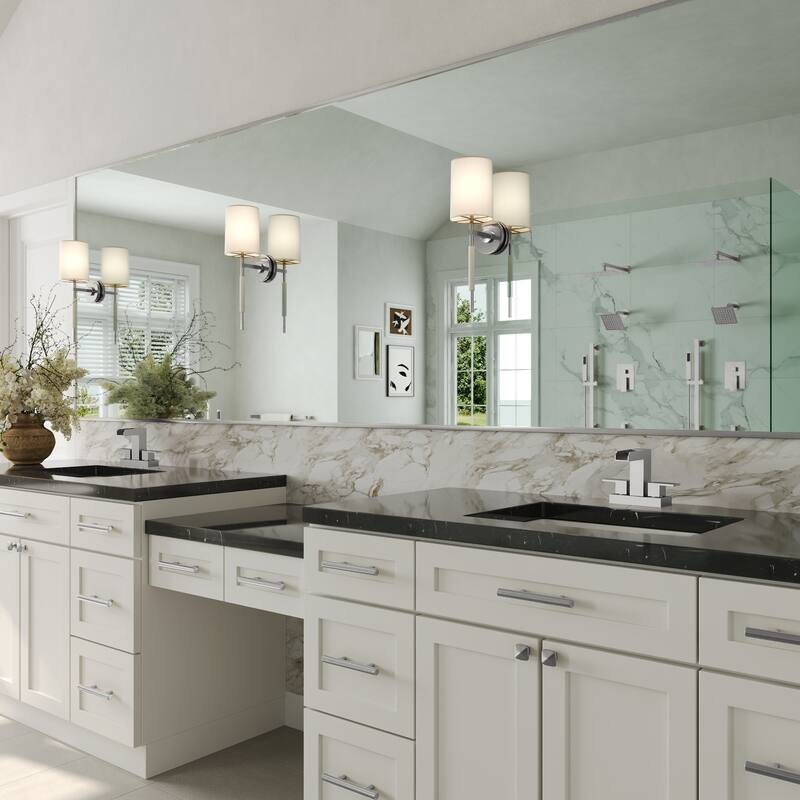 Centerset Bathroom Faucet 2-Handle, 4 Inch Bathroom Sink Faucet with Drain Assembly