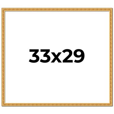33x29 Frame Gold Real Wood Picture Frame Width 1 inches | Interior