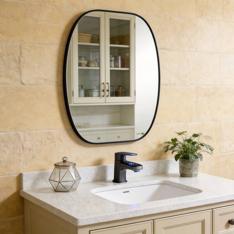 30x40 in Metal Framed Oval Vanity Bathrrom Mirror for Wall