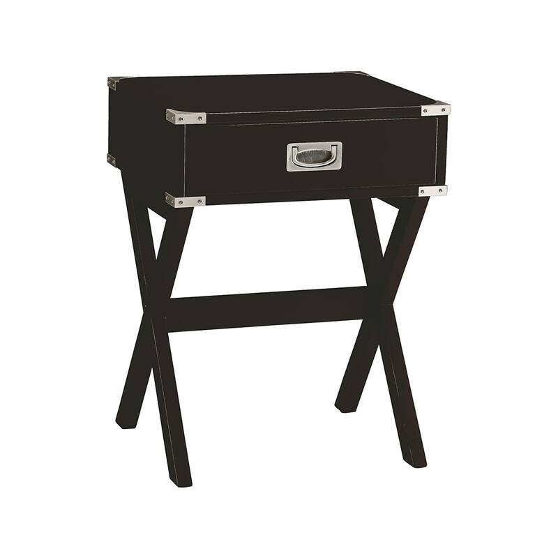 Wooden Side Table with 1 Drawer - Black