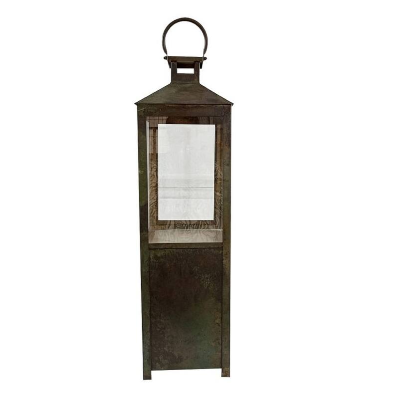 Medium Patina-Style Lantern - 30.75" - Green