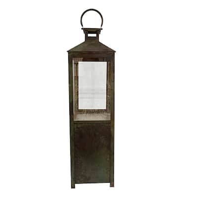 Medium Patina-Style Lantern - 30.75" - Green