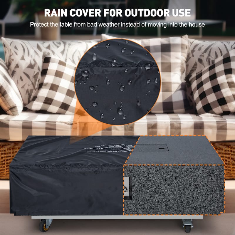 Outdoor 36/48''Propane Gas Fire Pit Table with 16in Tank Cover