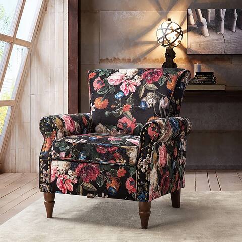 Armchair with Nailhead Trim and Turned Legs