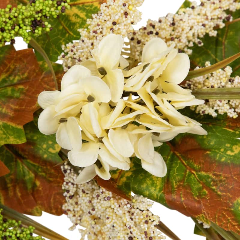 5' x 10" Flowers with Wheat Artificial Fall Harvest Garland, Unlit
