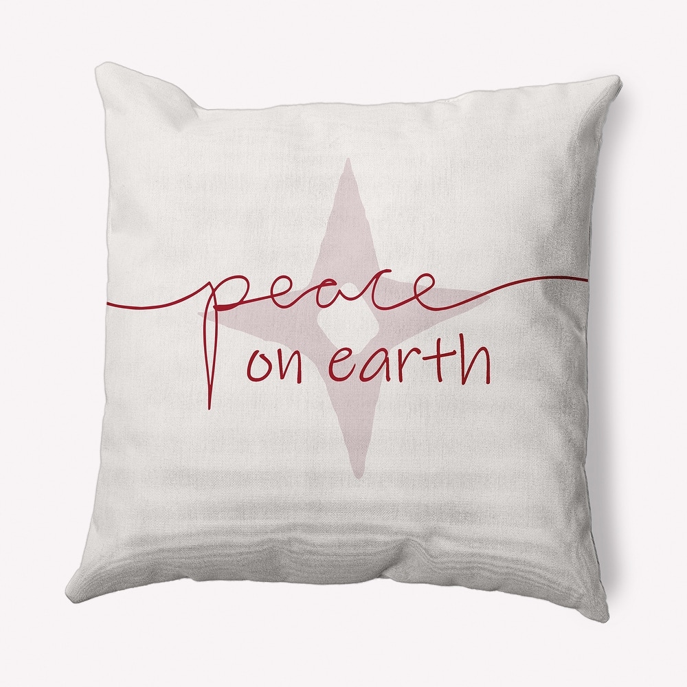 Peace on Earth Christmas Soft Spun Polyester Decorative Throw Pillow