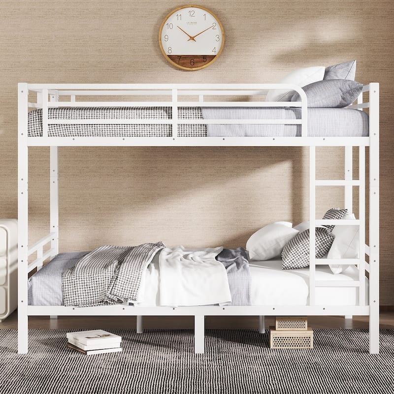 Metal Full XL over Full XL Bunk Bed for Teens and Adults,Space-Saving/Noise Reduced/No Box Spring Needed