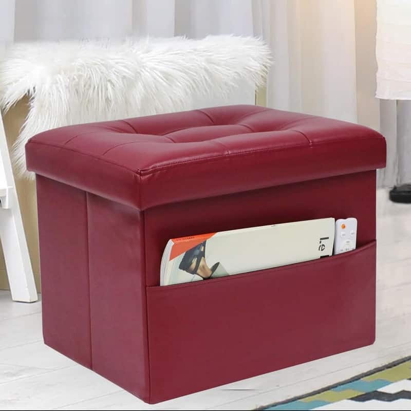 17"Storage Ottoman Folding Footstool