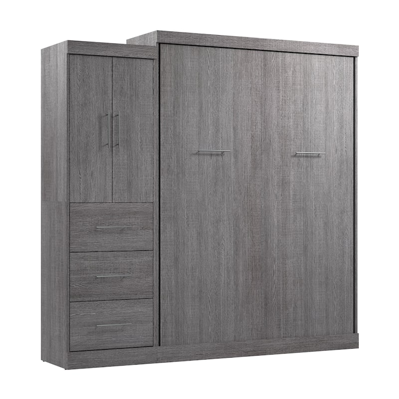 Nebula Queen Murphy Bed with Wardrobe (90W) by Bestar