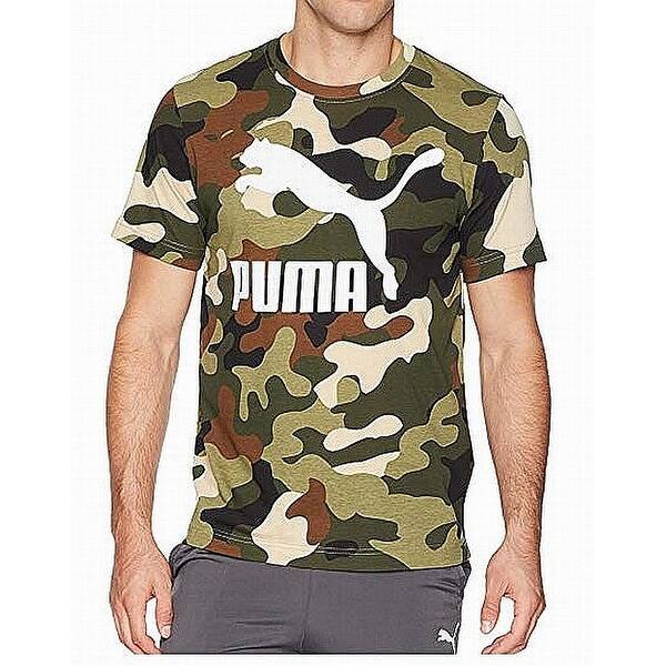 Shop Puma Mens T Shirt Green Size Medium M Graphic Camo Print