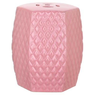 SAFAVIEH Kids Maribel Pink Diamonds Ceramic Decorative Garden Stool